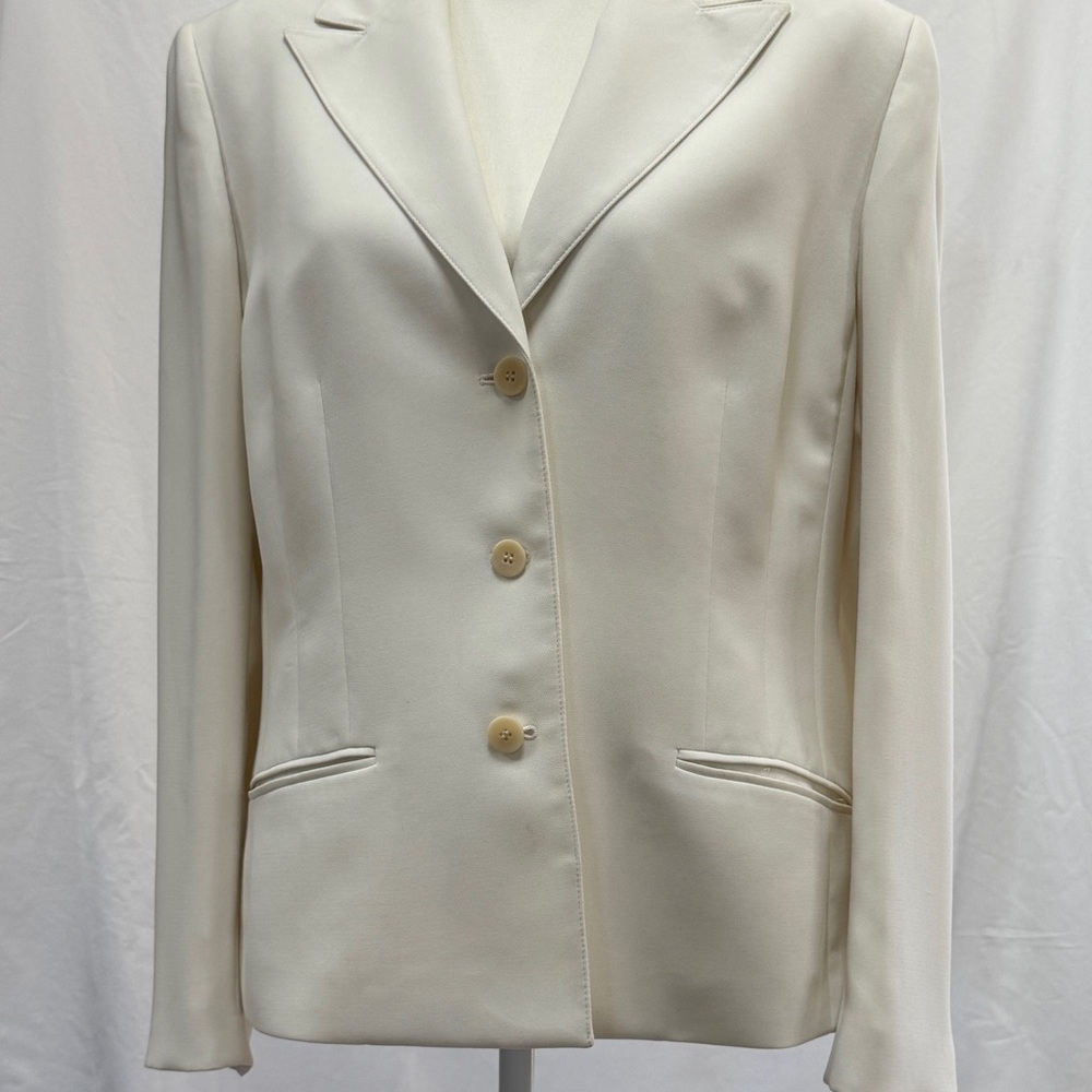 Anne Klein Cream Tailored Blazer Jacket